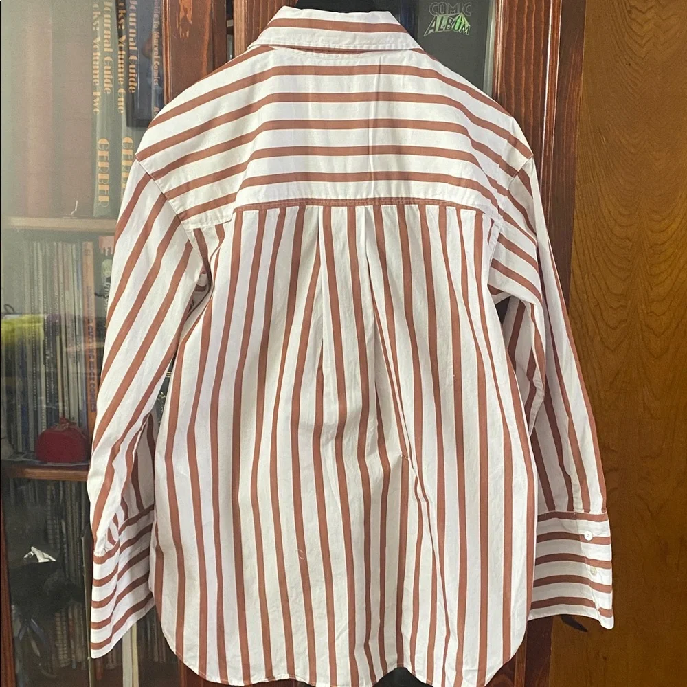 Bilma Shirt by Sézane in the "Camel Stripes" Colorway Size 32 About Medium - Picture 7 of 16